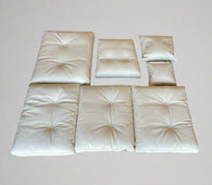 White Leather Cushion Set