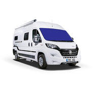 Motorhome on white background with blue windshield